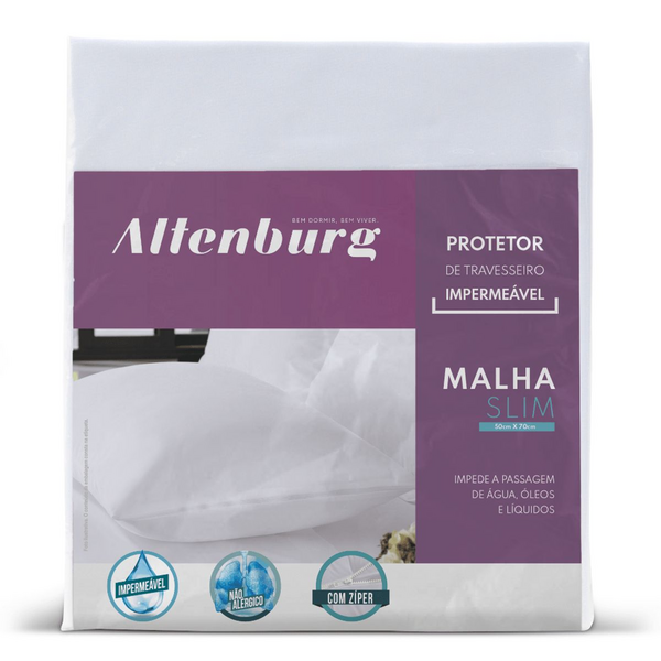 50CM X 70CM-PROTETOR TRAVESSEIRO MALHA SLIM - BRANCO