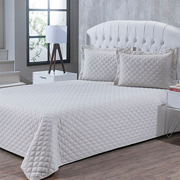 COLCHA ULTRASSONICA SICILIA 2,40 X 2,60 QUEEN MARFIM/UNICO-7899582588586