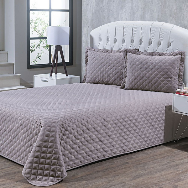 COLCHA ULTRASSONICA SICILIA 2,20 X 2,40 CASAL CINZA/UNICO-7899967006308