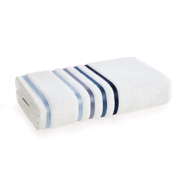 TOALHA ROSTO FELPUDO LUMINA BRANCO/AZUL